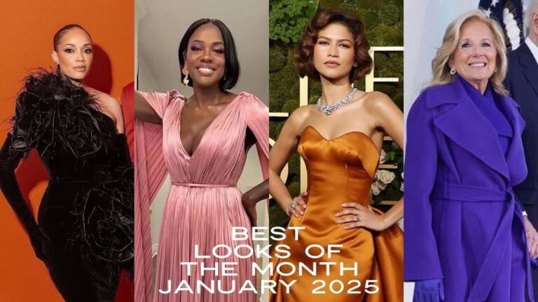 Best Looks of the Month January 2025 Zendaya Stuns in an Orange Louis Vuitton Gown KeKe Palmer Slays in a Teal Dior Suit Rihanna Stuts in a Black The Attico Leather Jacket More feat image